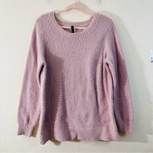 GAIAM Crewneck Eyelash Sweater Women Size Large Pink